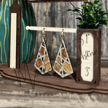 Load image into Gallery viewer, Triangular Multi-Section Inlay Earring SVG
