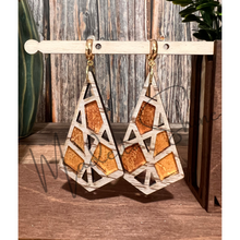 Load image into Gallery viewer, Triangular Multi-Section Inlay Earring SVG
