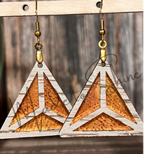 Load image into Gallery viewer, Triangle Three Part Inlay Earring SVG
