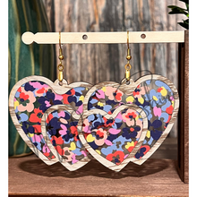 Load image into Gallery viewer, Adjacent Heart Inlay Earring SVG
