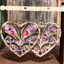 Load image into Gallery viewer, Ornate Heart Inlay Earring SVG
