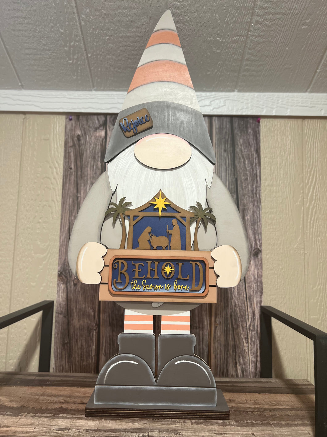 Gnome Porch Sign Interchangeable Sign Base