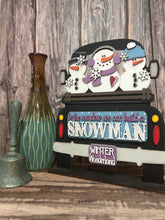 Load image into Gallery viewer, In the Meadow Snowmen Add on Insert ONLY, 12&quot;Interchangeable Truck Sign Add on, Add On Decor, Vintage Truck
