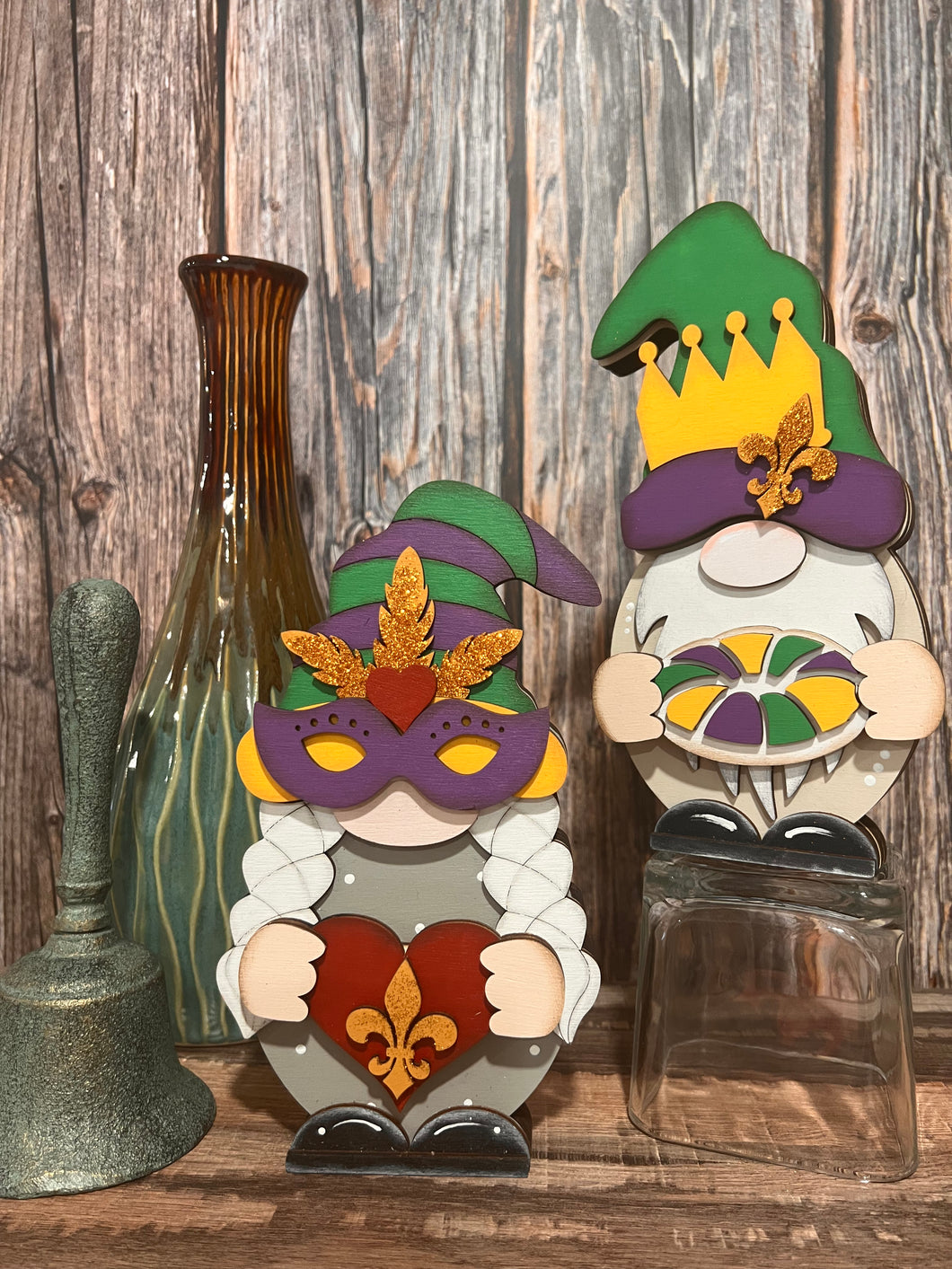 Mardi Gras Clothes for Interchangeable Gnomes, Interchangeable Gnome Boy & Girl