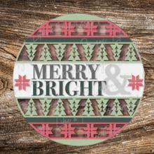 Load image into Gallery viewer, Merry &amp; Bright Sign, Christmas Sign, Welcome
