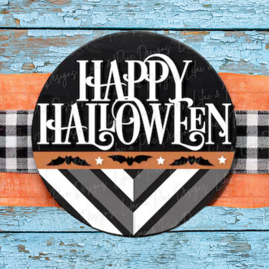 Happy Halloween with Bats Sign