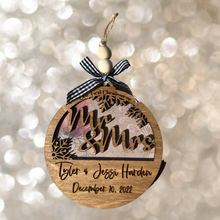 Load image into Gallery viewer, Mr. &amp; Mrs. Ornament First Christmas
