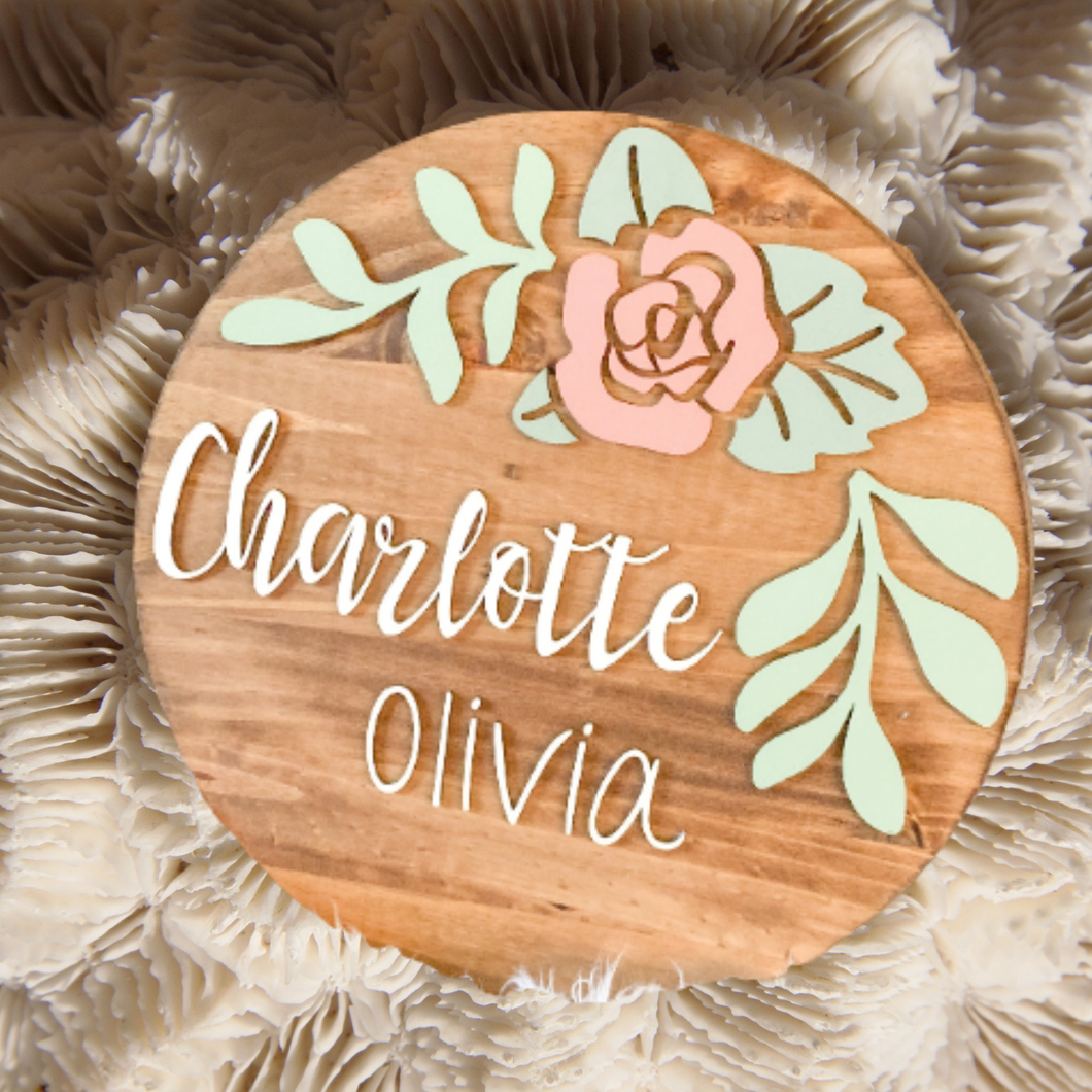 Rose Personalized Nursery Sign
