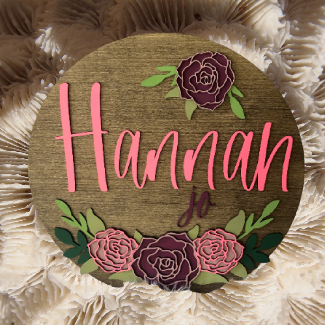 Floral Personalized Nursery Sign