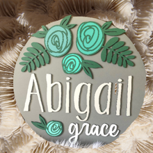 Load image into Gallery viewer, Floral Personalized Nursery Sign
