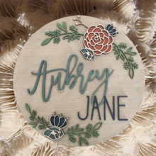 Load image into Gallery viewer, Floral Personalized Nursery Sign
