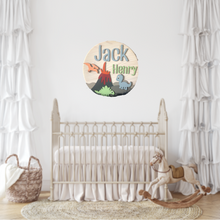 Load image into Gallery viewer, Dinosaur Volcano Personalized Nursery Sign
