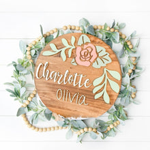 Load image into Gallery viewer, Rose Personalized Nursery Sign
