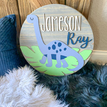 Load image into Gallery viewer, Dinosaur Personalized Nursery Sign
