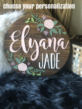 Load image into Gallery viewer, Floral Flourish Personalized Nursery Sign
