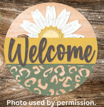 Load image into Gallery viewer, DIY Sunflower Welcome Sign, Welcome , Unfinished Sign, DIY
