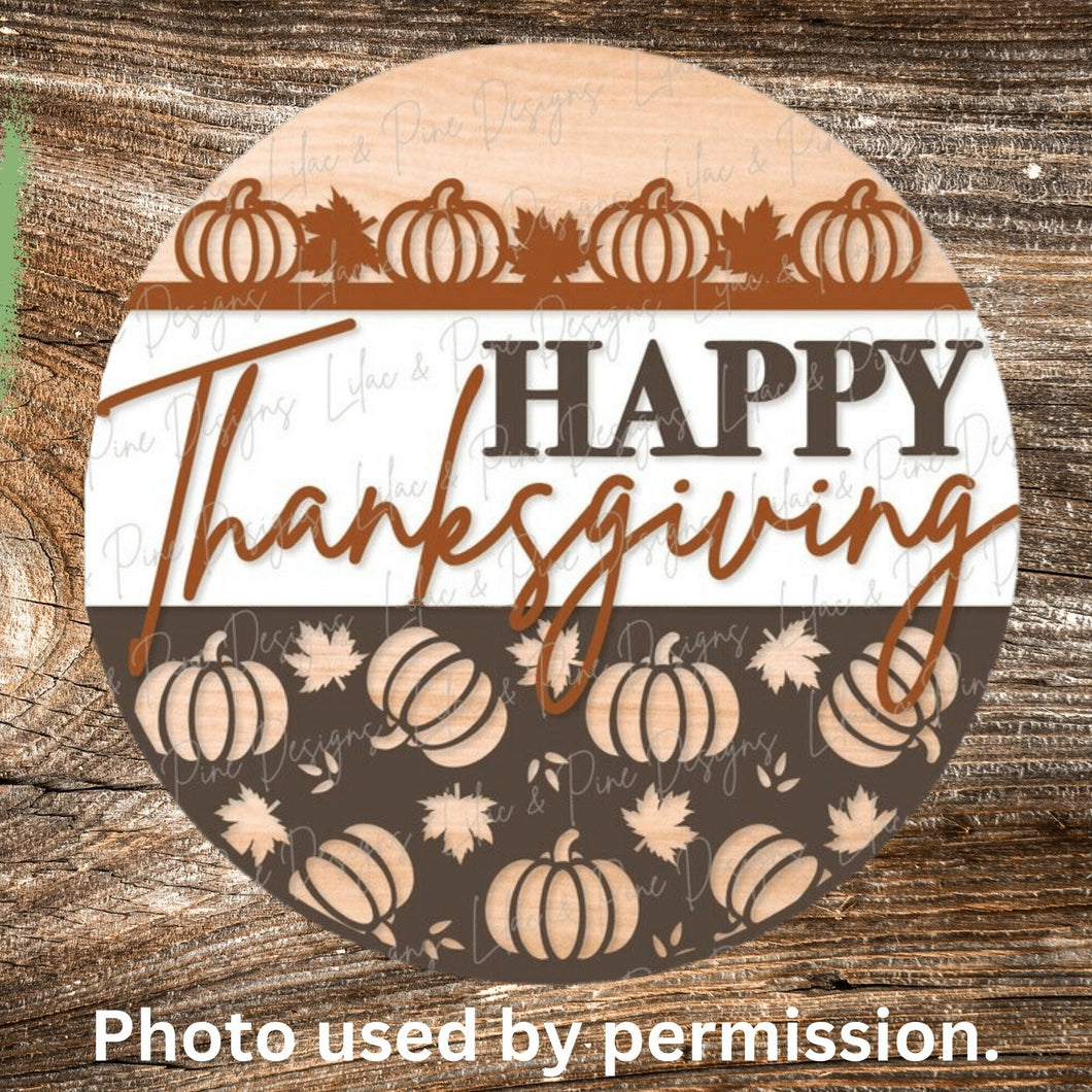 DIY Happy Thanksgiving Sign, Pumpkin, Unfinished Sign, DIY