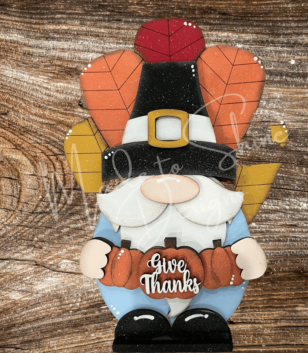 DIY Turkey Gnome, Thanksgiving Gnome, Unfinished Sign
