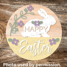 Load image into Gallery viewer, DIY Happy Easter Sign, Easter Bunny, DIY Unfinished Sign
