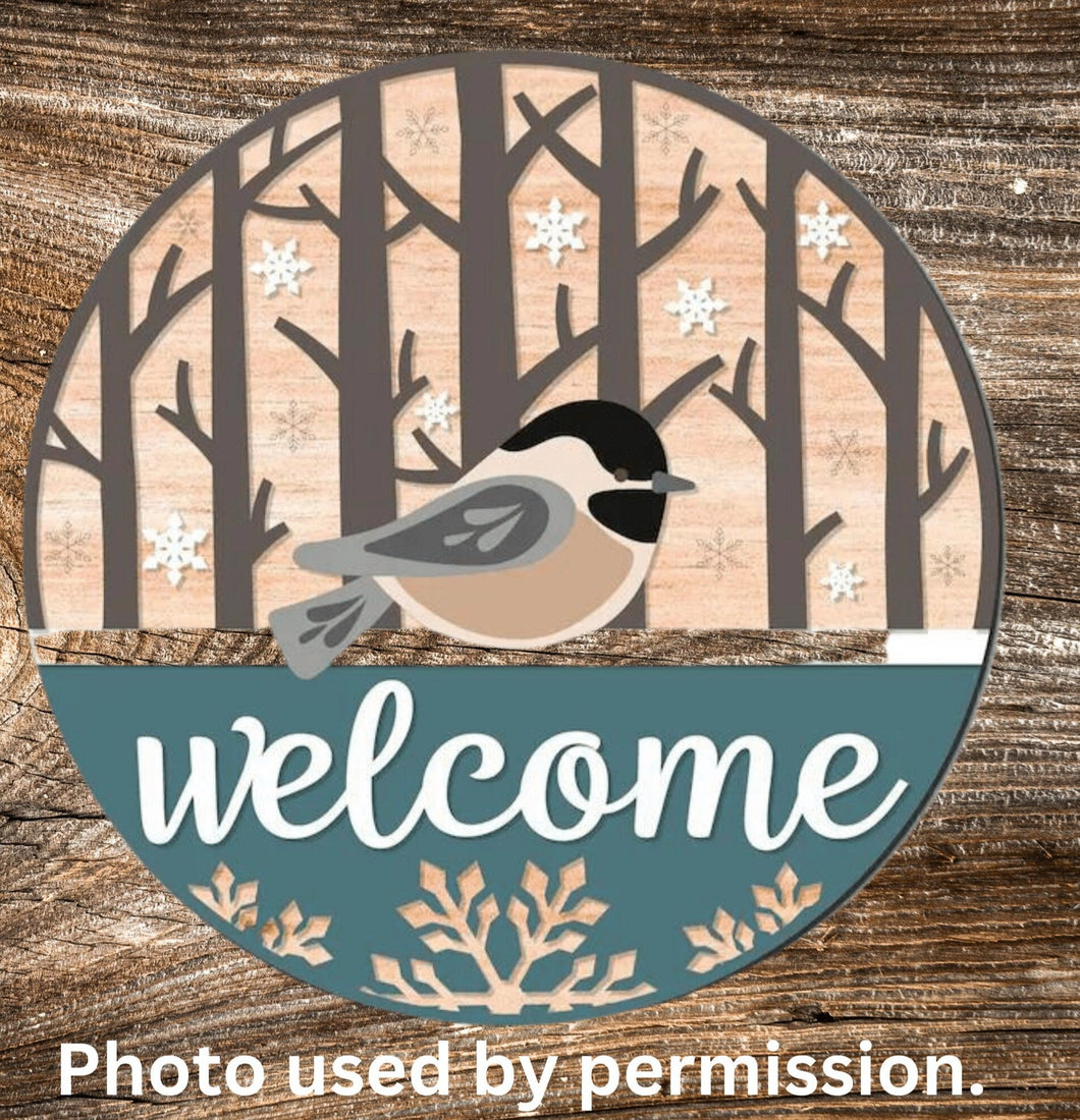 Winter Bird Welcome Sign, Welcome