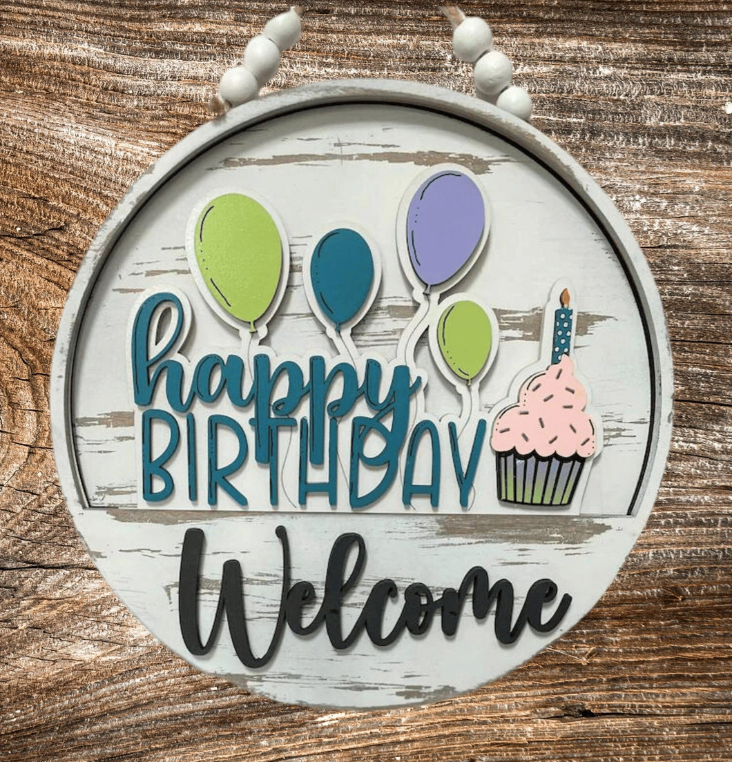 Happy Birthday Interchangeable Door Hanger Add On, Birthday Sign, Happy Birthday Interchangeable Sign