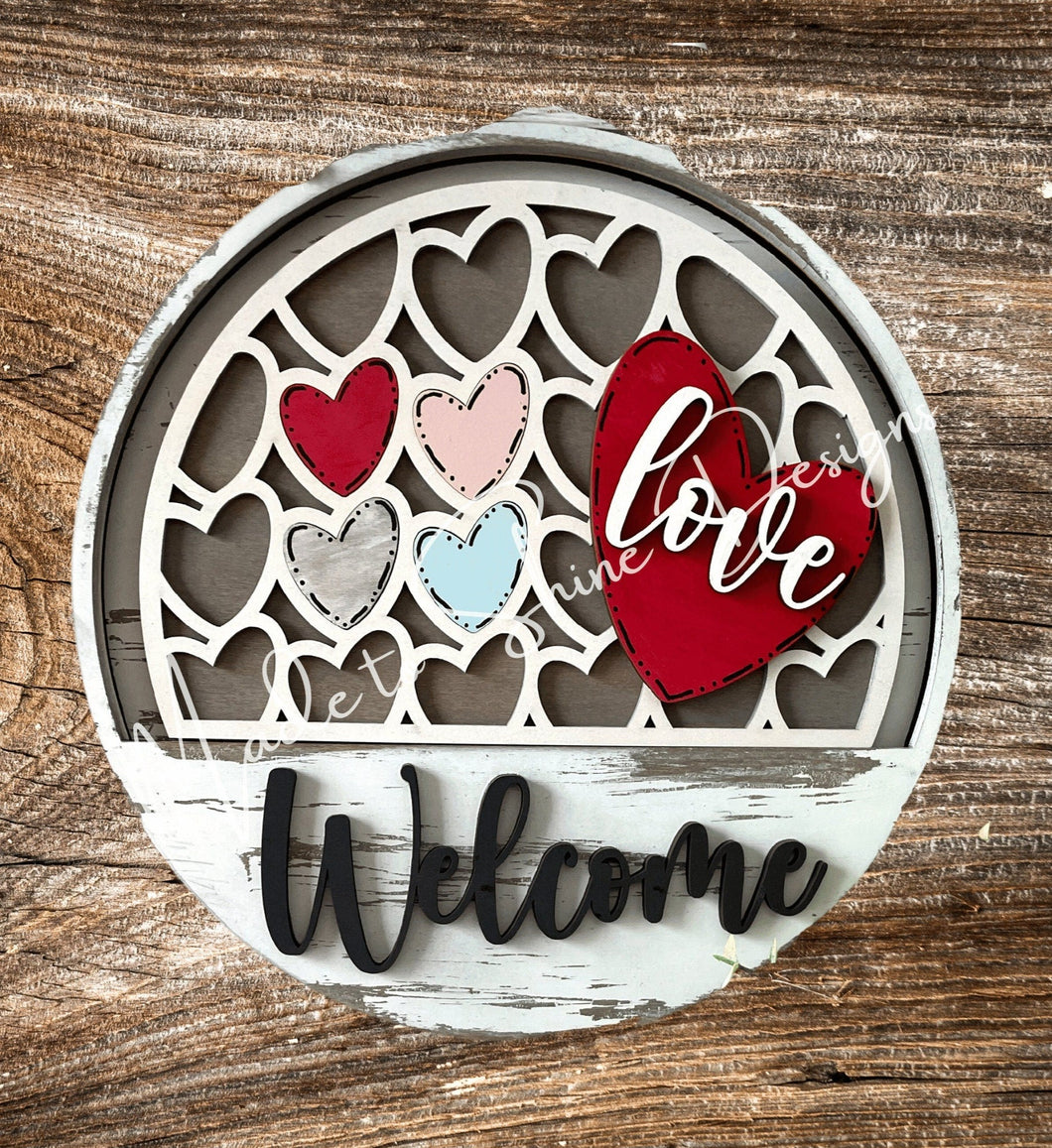 Love Hearts Interchangeable Door Hanger Add On,  Hearts Insert, Valentine's Day