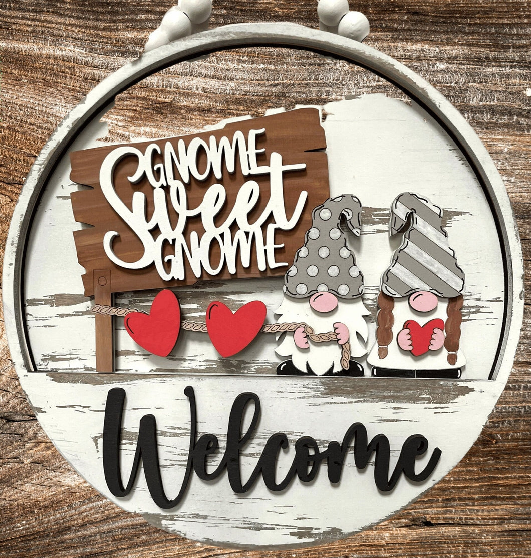 Gnome Sweet Gnome Interchangeable Door Hanger Add On, Gnome Insert, Gnome Sweet Gnome, Home Sweet Home